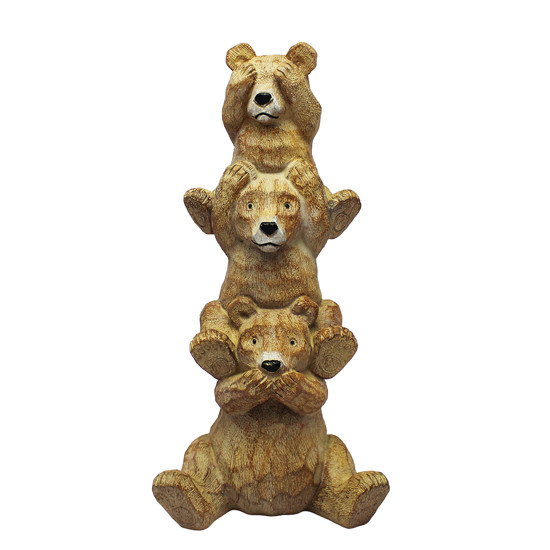 Imagem URSOS DECORATIVOS DE RESINA CARAMELO 25X13X10CM - ENTRECASA