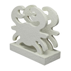 Imagem de PORTA-GUARDANAPO FORMATO SIRÍ DE MADEIRA BRANCA 15X15X7CM - ENTRECASA - Inverno Verao Comercio De Modas E Decoracao Eireli