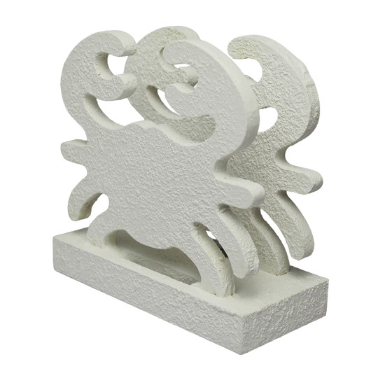 Imagem PORTA-GUARDANAPO FORMATO SIRÍ DE MADEIRA BRANCA 15X15X7CM - ENTRECASA