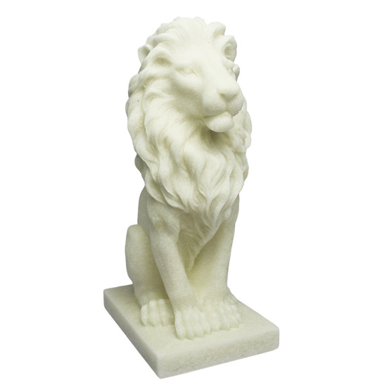 Imagem ESCULTURA DECORATIVA LEÃO DE RESINA BRANCA 31X12X18CM - ENTRECASA