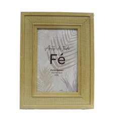 Imagem de PORTA-RETRATO DECORATIVO BEGE EM PS E MDF 10X15CM - DCARTE - Dcarte Importacao E Exportacao Ltda