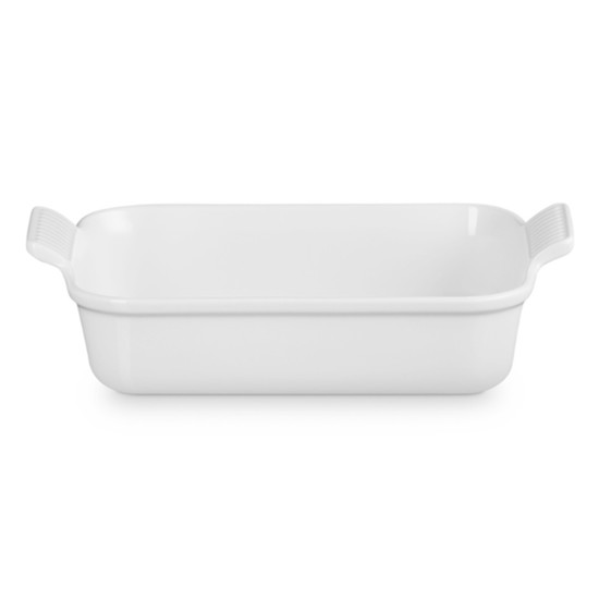 Imagem TRAVESSA RETANGULAR HERITAGE EM CERÂMICA WHITE 9,1X39X25,4 CM - LE CREUSET