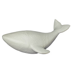 Imagem de ENFEITE DE MESA ORCA BRANCA TEXTURIZADA DE RESINA 14,5X30X17CM - ENTRE MARES - Entre Mares Ind E Com De Artesanatos Socied Ltda