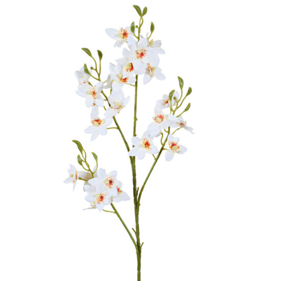 Imagem HASTE DECORATIVA DE ORQUÍDEA MINE PHALAENOPSIS TOQUE REAL CREME DE PLÁSTICO - GRILLO