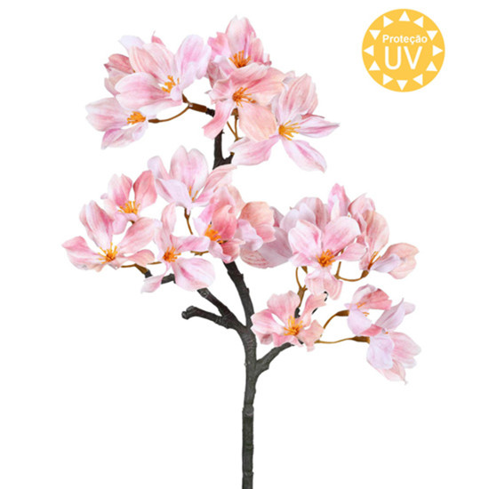 Imagem HASTE DECORATIVA DE VEIGELA ROSA DE PLÁSTICO MOLDÁVEL 42X20CM - GRILLO