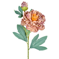 Imagem de HASTE DECORATIVA DE PEÔNIA OUTONADA DE PLÁSTICO MOLDÁVEL 66X15X16CM - GRILLO - Grillo Ltda