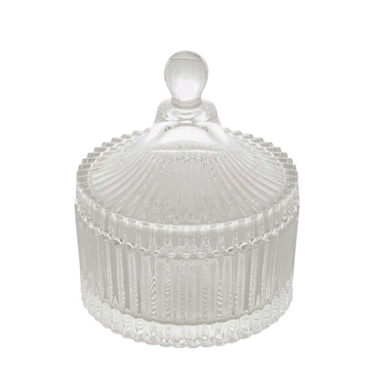 Imagem POTICHE DE CRISTAL COM TAMPA CARROSSEL 6,5CM X 9CM - LYOR