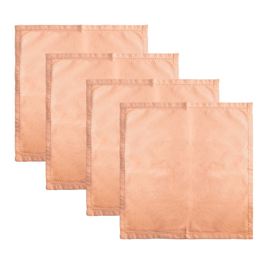 Imagem CONJUNTO 4 GUARDANAPOS MOMENTOS 40CM X 40CM CREME DE ALGODÃO - LYOR