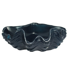 Imagem de ENFEITE DE MESA CONCHA AZUL MARINHO DE RESINA 12X33X28CM - ENTRE MARES - Entre Mares Ind E Com De Artesanatos Socied Ltda