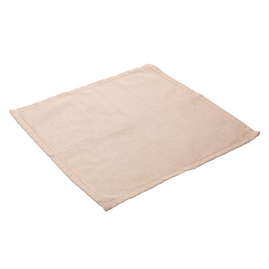 Imagem CONJUNTO 4 GUARDANAPOS MOMENTOS 40CM X 40CM BEGE DE ALGODÃO - LYOR