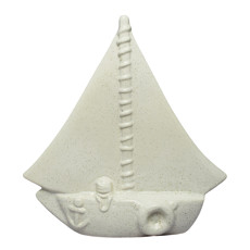 Imagem de ENFEITE DE MESA BARCO BRANCO DE CERÂMICA 27X27X8CM - ENTRE MARES - Entre Mares Ind E Com De Artesanatos Socied Ltda