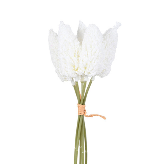 Imagem RAMALHETE DECORATIVO DE CATTAIL CREME DE PLÁSTICO MOLDÁVEL 33X10X10CM - GRILLO