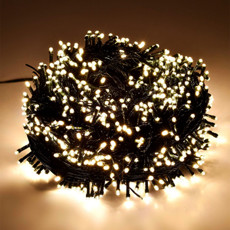 Imagem de CORDÃO DE 1000 LEDS 220V 8 FUNÇÕES 100M LUZ FIXA BRANCA QUENTE E CABO VERDE - GRILLO - Grillo Ltda