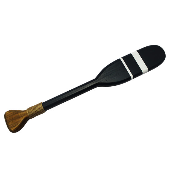 Imagem REMO PEQUENO AZUL MARINHO E LISTRAS BRANCAS DECORATIVO DE MADEIRA - ENTRE MARES