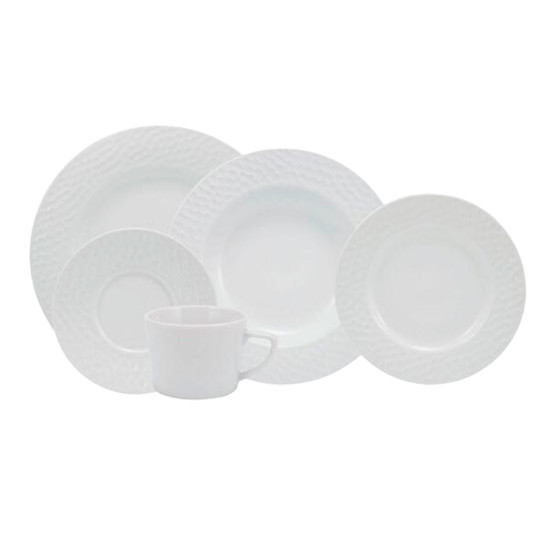 Imagem APARELHO DE JANTAR E CHÁ 30 PEÇAS ÁRTICO BRANCO DE PORCELANA - SCHMIDT