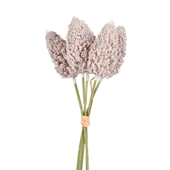 Imagem RAMALHETE DECORATIVO DE CATTAIL ROSA OUTONO DE PLÁSTICO MOLDÁVEL 33X10X10CM - GRILLO