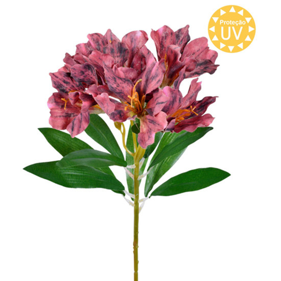 Imagem HASTE DECORATIVA DE LÍRIO PERUANO VINHO DE PLÁSTICO MOLDÁVEL 61X15CM - GRILLO