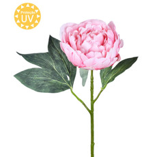 Imagem de HASTE DECORATIVA DE PEÔNIA ROSA DE PLÁSTICO MOLDÁVEL 53X21CM - GRILLO - Grillo Ltda