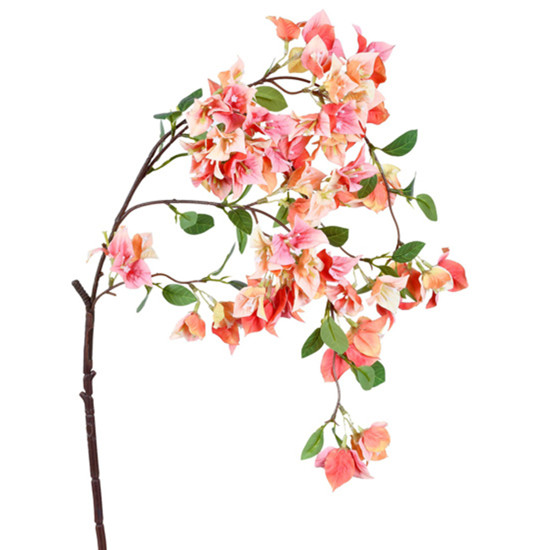 Imagem HASTE DECORATIVA DE BOUGAINVILLE SALMÃO DE PLÁSTICO MOLDÁVEL 95X20X30CM - GRILLO