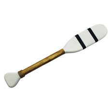 Imagem de REMO PEQUENO BRANCO E LISTRAS AZUL MARINHO DECORATIVO DE MADEIRA - ENTRE MARES - Entre Mares Ind E Com De Artesanatos Socied Ltda