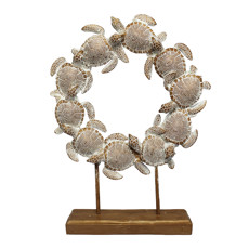 Imagem de PEDESTAL DECORATIVO DE RESINA COM TARTARUGAS 36X27X6CM - ENTRE MARES - Entre Mares Ind E Com De Artesanatos Socied Ltda