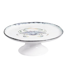 Imagem de PRATO ATLÂTICA PARA BOLO DE CERÂMICA COM PÉ 10X28X28CM - SCALLA CERÂMICA - Scalla Ceramica Artistica Ltda-Epp