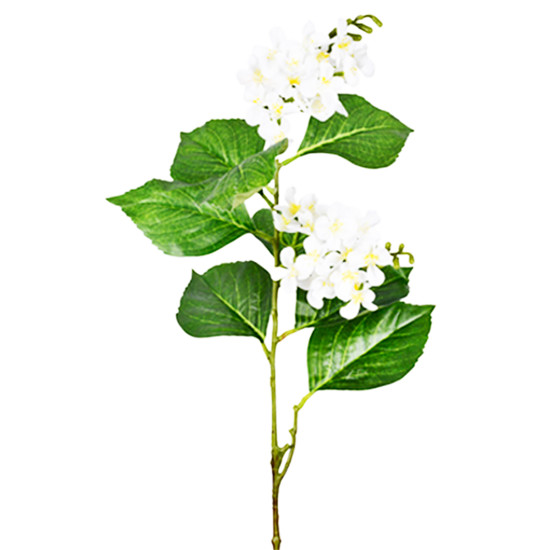 Imagem HASTE DECORATIVA DE CLERODENDRUM CREME DE PLÁSTICO MOLDÁVEL 86X23CM - GRILLO