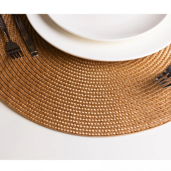 Imagem LUGAR AMERICANO FRESNO ESPIRAL MOSTARDA DE POLIÉSTER 38CM - LYOR