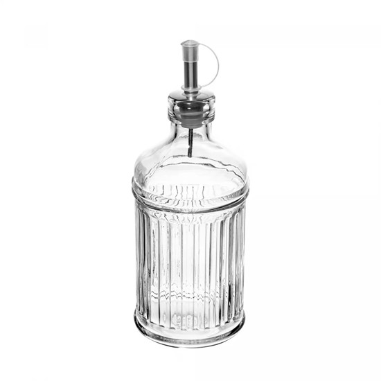 Imagem GALHETEIRO COM DOSADOR EM METAL VEGAS 500ML DE VIDRO 22X8X8CM - LYOR