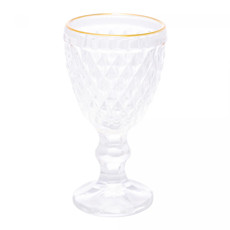 Imagem de TAÇA DE LICOR DE VIDRO COM FIO DE OURO BICO DE ABACAXI 50ML - LYOR - Coliseu Presentes Ltda