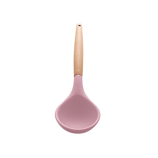 Imagem COLHER DE SILICONE COM CABO DE BAMBU CHARMY ROSA 31,5CM - LYOR 