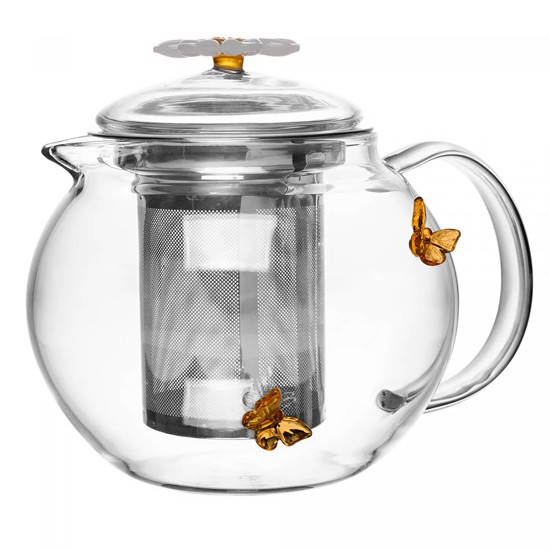 Imagem CHALEIRA COM DIFUSOR SUN GARDEN 600ML DE VIDRO BOROSSILICATO - WOLFF