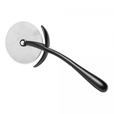 Imagem de CORTADOR DE PIZZA COM CABO ANTIDERRAPANTE CHEF PRO 18,5CM PRETO LIGA DE ZINCO - WOLFF - Rojemac Impotacao E Exportacao Ltda