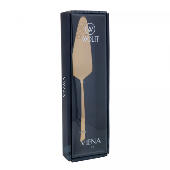 Imagem ESPÁTULA PARA BOLO VIENA DOURADA DE AÇO INOX 24,5X4,5X3CM - WOLFF