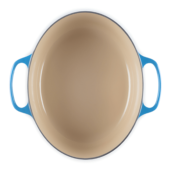 Imagem PANELA SIGNATURE REDONDA 6,7L AZURE BLUE DE FERRO FUNDIDO 18X38X30CM - LE CREUSET