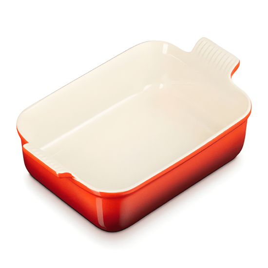 Imagem TRAVESSA RETANGULAR HERITAGE EM CERÂMICA VERMELHA 8,3X32X20,4CM - LE CREUSET