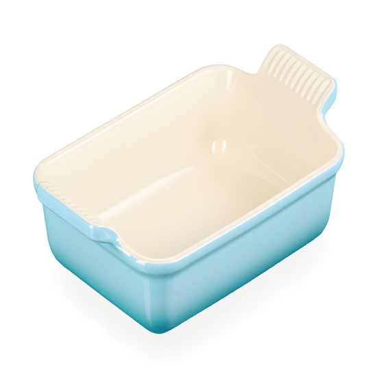 Imagem TRAVESSA RETANGULAR HERITAGE AZUL CARIBE DE CERÂMICA 8X24,7X15CM - LE CREUSET