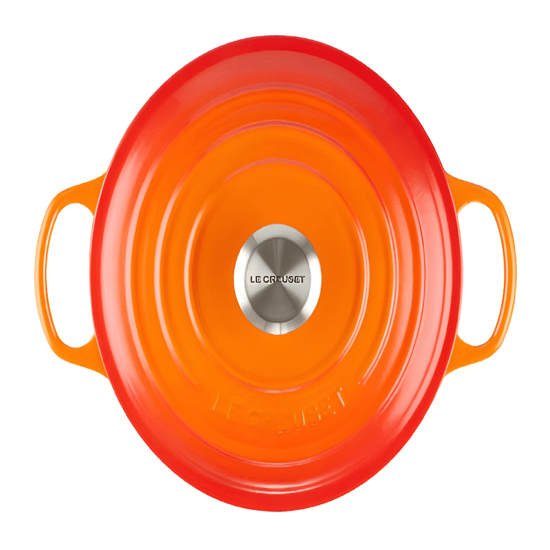 Imagem PANELA SIGNATURE REDONDA 5,3L LARANJA DE FERRO FUNDIDO 17X35X27CM - LE CREUSET