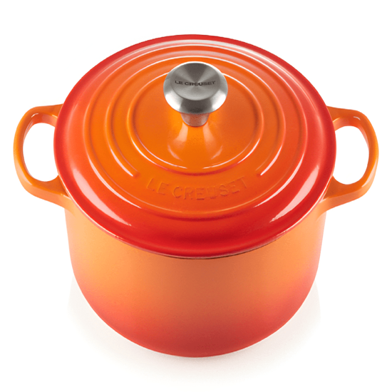 Imagem PANELA SIGNATURE REDONDA 5,3L LARANJA DE FERRO FUNDIDO 17X35X27CM - LE CREUSET
