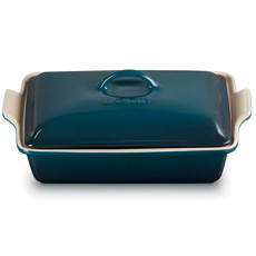 Imagem de TRAVESSA HERITAGE AGAVE RETANGULAR DE CERÂMICA 3,8L COM TAMPA - LE CREUSET - Le Creuset Do Brasil 