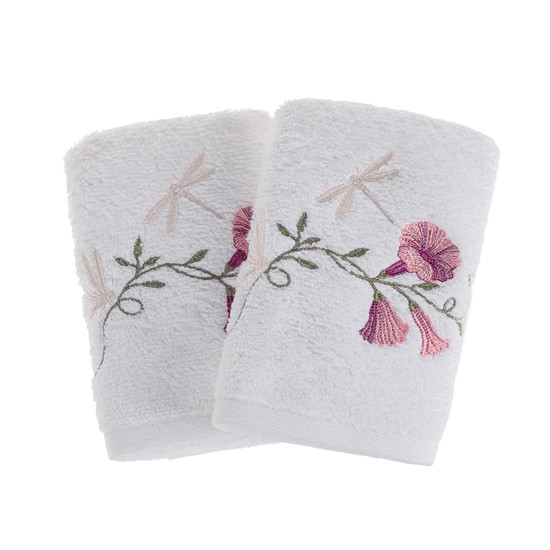 Imagem JOGO LAVABO COM BORDADO 100% ALGODÃO PETUNIA - TRUSSARDI