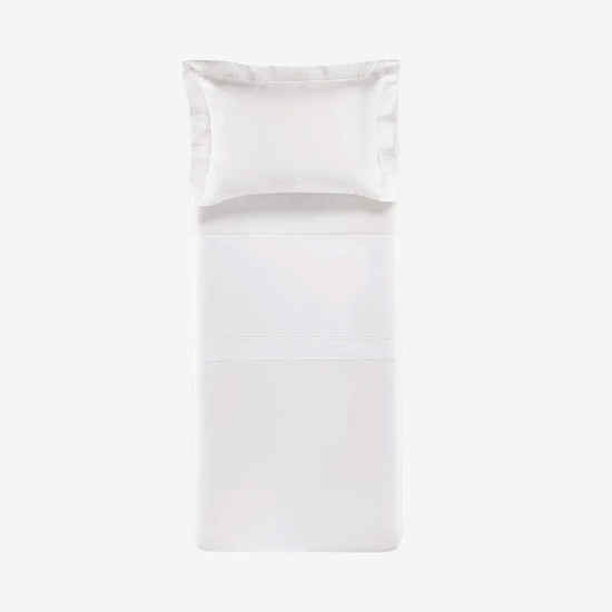 Imagem JOGO DE CAMA SOLTEIRO 300 FIOS ALGODÃO EGÍPCIO GALIENO BRANCO - TRUSSARDI