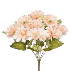 Imagem de HASTE DECORATIVA DE ZINNIA PÊSSEGO DE PLÁSTICO MOLDÁVEL 47X27X27CM - GRILLO - Grillo Ltda