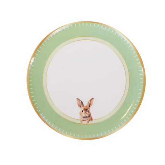 Imagem PRATO RASO COELHO DECORATIVO DE MELAMINA 25CM - CROMUS