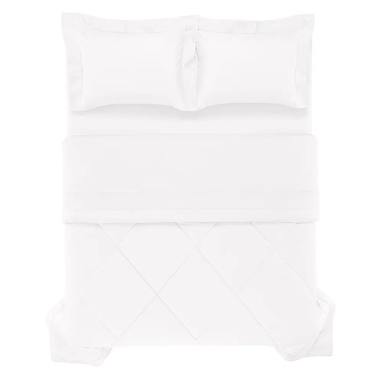 Imagem EDREDOM QUEEN 300 FIOS 100% ALGODÃO EGÍPCIO GRASSO BRANCO - TRUSSARDI