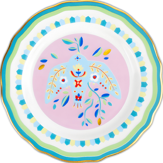 Imagem PRATO PARA PÃO PASSARINHO MAMMA MIA DE PORCELANA 16CM - BACI MILANO