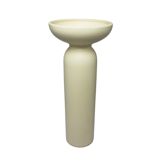 Imagem VASO DECORATIVO ALONGADO DE CERÂMICA BRANCO FOSCO 40,5X17,55CM - CERÂMICA MAZZOTTI