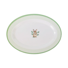 Imagem de BANDEJA OVAL DECORATIVA DE MELAMINA VERDE E BRANCA 2X35X25CM - CROMUS - Cromus Embalagens Ind E Com Ltda