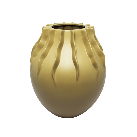 Imagem VASO BEGE DECORATIVO DE CERÂMICA 29X21X21CM - CERÂMICA MAZZOTTI