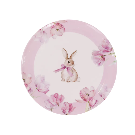 Imagem PRATO SOBREMESA COELHA DA PÁSCOA DE MELAMINA 20CM - CROMUS